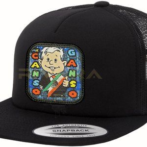 AMLITO Me Canso Ganzo Mexico President Hat Black, Gorra Super AMLO Presidente